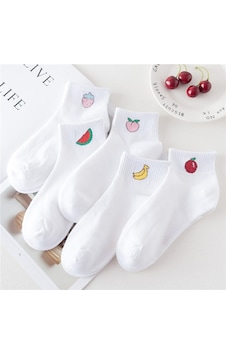 Bgk 5'li Meyve Desenli Beyaz paket Beyaz Bgk 5'li Meyve Desenli Beyaz paket Beyaz