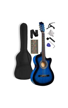 Mavi Klasik Gitar Kesik Kasa Sap Ayarlı 4/4 Tam Boy Kılıf-pena-askı-kapo-sticker-çevirici Mavi Klasik Gitar Kesik Kasa Sap Ayarlı 4/4 Tam Boy Kılıf-pena-askı-kapo-sticker-çevirici