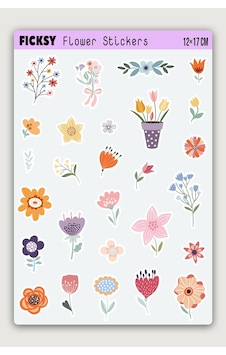 Çiçek Sticker Seti - 27 Adet Etiket Çıkartma Diğer Çiçek Sticker Seti - 27 Adet Etiket Çıkartma Diğer
