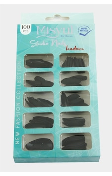 Misyul - 302 - Badem Mat Takma Tırnak - Csmo-tex - 100 Adet-siyah Misyul - 302 - Badem Mat Takma Tırnak - Csmo-tex - 100 Adet-siyah