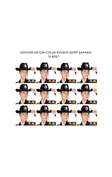 Kovboy - 680 - Şerif Şapkası Siyah 12 Adet - Kostüm, Parti Ve - Csmo-tex - Gösteri Şapkası Kovboy - 680 - Şerif Şapkası Siyah 12 Adet - Kostüm, Parti Ve - Csmo-tex - Gösteri Şapkası