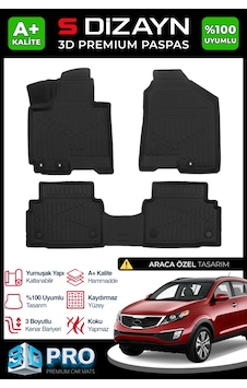 S-dizayn Kia Sportage 3d Pro Havuzlu Paspas 2011-2015 A+ Kalite