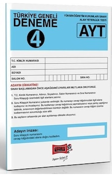 Yargı Yayınları Ayt Türkiye Geneli Deneme 4 N11.14425 Yargı Yayınları Ayt Türkiye Geneli Deneme 4 N11.14425