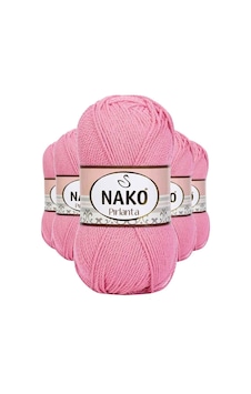 5 Adet Pırlanta Amigurumi El Örgü İpi Yünü Pembe 6740 - Nako Mudanis