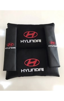 Hyundaı Nakışlı Accent Blue Elantra Deri 2 Adet Boyun Yastıgı Ve Hyundaı Nakışlı Accent Blue Elantra Deri 2 Adet Boyun Yastıgı Ve