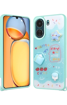 Xiaomi Redmi 13c İle Uyumlu Kılıf Parlayan Sıvılı Simli Kabartma Figürlü Kapak Xiaomi Redmi 13c İle Uyumlu Kılıf Parlayan Sıvılı Simli Kabartma Figürlü Kapak