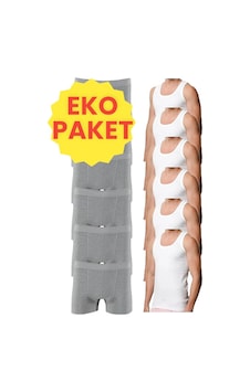 Tezzgelsin Erkek Eko Set 6 Adet Atlet 6 Adet Boxer Beyaz Gri Tezzgelsin Erkek Eko Set 6 Adet Atlet 6 Adet Boxer Beyaz Gri