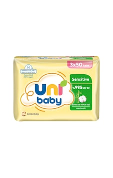 Uni Baby Sensitive Bambu & Pamuk Özü Islak Mendil 3 x 50'li 8'li Paket