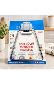 Yapışkanlı Metal Kare Havluluk Askı Açık Pembe Yapışkanlı Metal Kare Havluluk Askı Açık Pembe