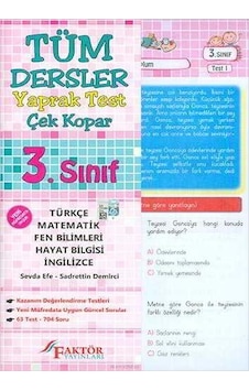 3.Sınıf Tüm Dersler Yaprak Test - Faktör Yayınları 3.Sınıf Tüm Dersler Yaprak Test - Faktör Yayınları