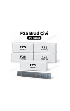 5' Li Paket - F Tipi Tabanca Çivisi F25 / 5.000 Adet - F/j/8/e/tıpın/type47 Serisi Kesik Başlı Çivi 5' Li Paket - F Tipi Tabanca Çivisi F25 / 5.000 Adet - F/j/8/e/tıpın/type47 Serisi Kesik Başlı Çivi