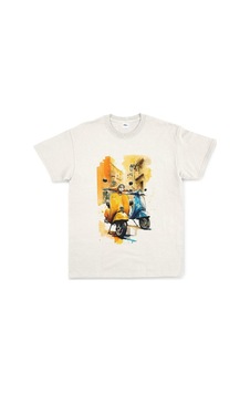 24-7 Two Scooters Beyaz Baskılı Erkek T-shirt 24-7 Two Scooters Beyaz Baskılı Erkek T-shirt