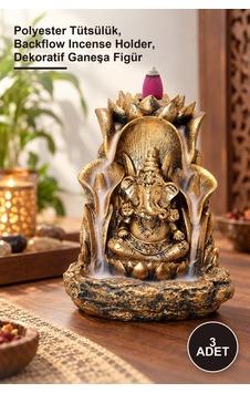 3 Adet Ganeşa Polyester Geri Akış Tütsülük Polyester Tütsülük, Backflow Incense Holder, Dekoratif Ganeşa Figür 3 Adet Ganeşa Polyester Geri Akış Tütsülük Polyester Tütsülük, Backflow Incense Holder, Dekoratif Ganeşa Figür