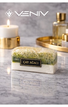 %100 Doğal Kabak Lifli Sabun - Çay Ağacı & Keçi Sütü - 100 Gr Diğer