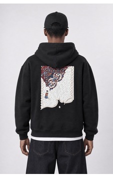 Respire Erkek Sabr Patch Detaylı Oversize Hoodie Siyah Respire Erkek Sabr Patch Detaylı Oversize Hoodie Siyah