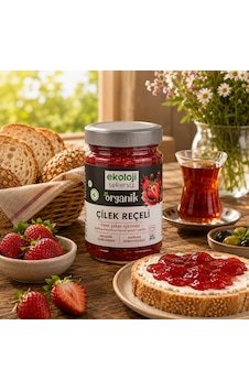 Organik Glutensiz Şekersiz Çilek Reçeli 380 Gr. Organik Glutensiz Şekersiz Çilek Reçeli 380 Gr.