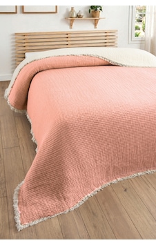 5 Katlı Dolgulu Müslin Yorgan 240x260 Cm- Battal Boy Yatak Örtüsü Somon Somon 5 Katlı Dolgulu Müslin Yorgan 240x260 Cm- Battal Boy Yatak Örtüsü Somon Somon