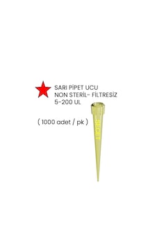 Pipet Ucu, Sarı Pipet Ucu Non Steril- Filtresiz 5-200 Ul 1000 A Pipet Ucu, Sarı Pipet Ucu Non Steril- Filtresiz 5-200 Ul 1000 A