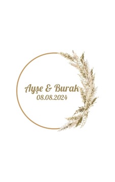 Kozalak Ve Kırmızı Meyveli Yuvarlak Etiket Kına Nişan Düğün 3x3 Cm Özel Etiket / 50 Adet Sticker Beyaz