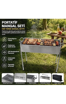 Paslanmaz Mangal Portatif Ayaklı - Standlı 70cm Bx40 Çok Renkli Paslanmaz Mangal Portatif Ayaklı - Standlı 70cm Bx40 Çok Renkli