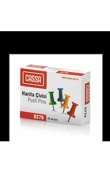 Cassa 8270 Harita Çivisi Renkli 5 Kutu 100 Adet Cassa 8270 Harita Çivisi Renkli 5 Kutu 100 Adet