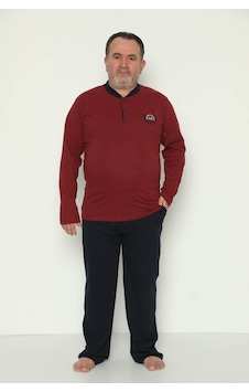 Erkek Büyük Beden Pijama Takımı Tampap 1773- Bordo