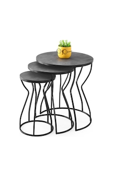 Lale 3'lü Yuvarlak Köşe Zigon Sehpa Mdf 001 Lale 3'lü Yuvarlak Köşe Zigon Sehpa Mdf 001
