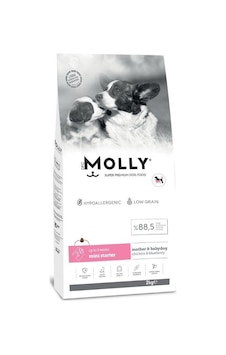 Molly Düşük Tahıllı Hypoallergenic Tavuklu Ve Yaban Mersinli Küçük Irk Anne Ve Yavru Köpek Maması 2 Kg