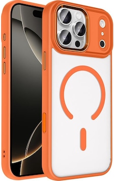 Zore Apple Uyumlu iPhone 17 Pro Max İle Kılıf Wireless Şarj Özellikli Krom M-safe Silikon Kapak Turuncu Turuncu Zore Apple Uyumlu iPhone 17 Pro Max İle Kılıf Wireless Şarj Özellikli Krom M-safe Silikon Kapak Turuncu Turuncu