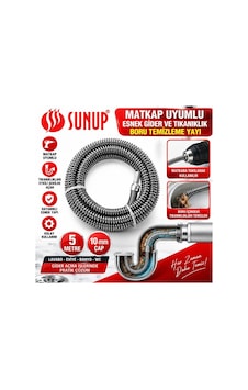 Sn-38809 5 Metre 10 Mm Matkap Uyumlu Esnek Gider Tıkanıklık Boru Temizleme Yayı Sn-38809 5 Metre 10 Mm Matkap Uyumlu Esnek Gider Tıkanıklık Boru Temizleme Yayı
