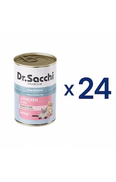 Dr. Sacchi Delicious Tavuk Etli Yavru Kedi Konservesi 400 G 24 Adet Dr. Sacchi Delicious Tavuk Etli Yavru Kedi Konservesi 400 G 24 Adet