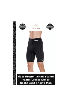 Floranova Özel Üretim Tekne Yüzme Yazlık Cressi Armor Rashguard Shorts Man Siyah