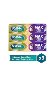 Corega Maksimum Kontrol Protez Yapıştırıcı Krem 3 x 40 G Corega Maksimum Kontrol Protez Yapıştırıcı Krem 3 x 40 G