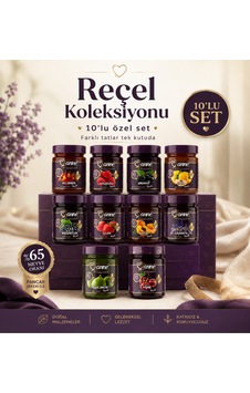 Reçel Koleksiyonu 10 Adet %65 Meyveli Reçel Koleksiyonu 10 Adet %65 Meyveli