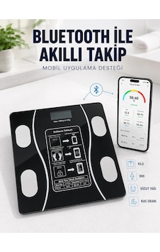 Ers Akıllı Cam Baskül Bluetooth Mobil Uygulamalı Vücut Analiz Tartısı 180 Kg Lcd Ekran Ers Akıllı Cam Baskül Bluetooth Mobil Uygulamalı Vücut Analiz Tartısı 180 Kg Lcd Ekran