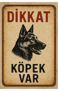Metal Dikkat Köpek Var Retro 15cm X 20cm Uyarı Levhası Tabelası Metal Dikkat Köpek Var Retro 15cm X 20cm Uyarı Levhası Tabelası