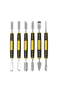 6 Parça Profesyonel Metal Telefon Kapak Açma Aparatı Seti Çift Yönlü Tablet Telefon Ps Tamir Aleti 6 Parça Profesyonel Metal Telefon Kapak Açma Aparatı Seti Çift Yönlü Tablet Telefon Ps Tamir Aleti