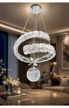 Kumandalı 3 Renk Işıklı Modern Sarkıt Led Avize Krom Kasa Salon,oda ,mutfak ,hol Krom - Gümüş Kumandalı 3 Renk Işıklı Modern Sarkıt Led Avize Krom Kasa Salon,oda ,mutfak ,hol Krom - Gümüş