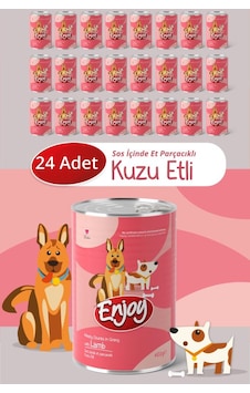 Enjoy Kuzu Etli Köpek Konservesi Sos İçinde Et Parçacıklı 400 Gr X24 Enjoy Kuzu Etli Köpek Konservesi Sos İçinde Et Parçacıklı 400 Gr X24