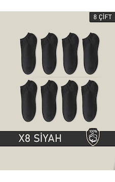 Bgk Unisex Patik Çorap 8 Çift Siyah (8 Çift) Siyah Bgk Unisex Patik Çorap 8 Çift Siyah (8 Çift) Siyah