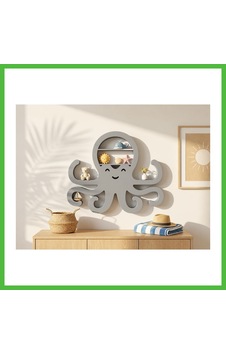Vaveni 3d Baskı Ahtapot Duvar Rafı - Dekoratif Mini Raf-gri Arz Vaveni 3d Baskı Ahtapot Duvar Rafı - Dekoratif Mini Raf-gri Arz