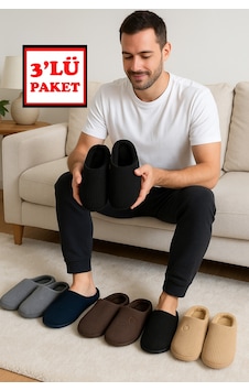 Modafrato 3'lü Paket Velvet Erkek Terlik Ev Terliği Kışlık Yumuşak Tabanlı Çok Renkli Modafrato 3'lü Paket Velvet Erkek Terlik Ev Terliği Kışlık Yumuşak Tabanlı Çok Renkli