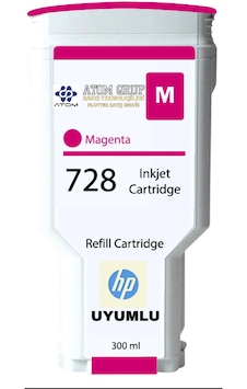 Atom Grup 728 Hp F9j66a Magenta Uyumlu Kartuş 300 Ml Atom Grup 728 Hp F9j66a Magenta Uyumlu Kartuş 300 Ml