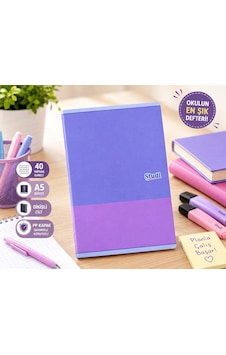 Studi A5 40 Yaprak Kareli Dikişli Defter Mor Lila Pp Kapak Okul Ders Not Defteri Çok Renkli Studi A5 40 Yaprak Kareli Dikişli Defter Mor Lila Pp Kapak Okul Ders Not Defteri Çok Renkli