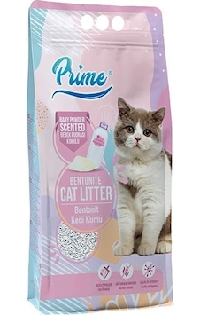 Prime Bebek Pudralı Kokulu Topaklaşan İnce Bentonit Kedi Kumu 5 L Prime Bebek Pudralı Kokulu Topaklaşan İnce Bentonit Kedi Kumu 5 L