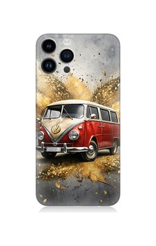 Apple Uyumlu iPhone 14 Pro  Klasik Minibüs Desenli Silikon Kılıf