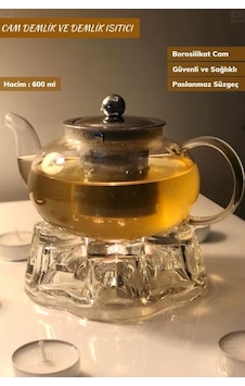 2 Li Set Cam Demlik Ve Cam Isıtıcı Süzgeçli Demlik 600 Ml Bitki Çayı Demliği Borasilikat Şeffaf 2 Li Set Cam Demlik Ve Cam Isıtıcı Süzgeçli Demlik 600 Ml Bitki Çayı Demliği Borasilikat Şeffaf