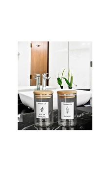 Bambu Kapaklı Cam Kulak Pamuğu Ve Pamukluk 250 Ml Şeffaf Şeffaf Bambu Kapaklı Cam Kulak Pamuğu Ve Pamukluk 250 Ml Şeffaf Şeffaf