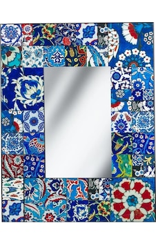 Pasabahce İznik Çini Karolu Ayna 77x60 Cm 60x77 Cm - 1 Adet Cok Renkli