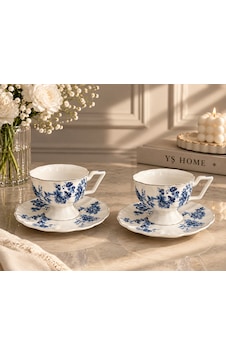 Yş Home - Vintage 2 Li Fincan Takımı 80 Ml Mavi